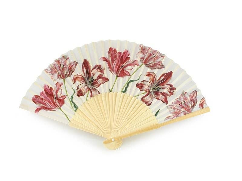 Three Tulips by Merian, Bamboo Hand fan
