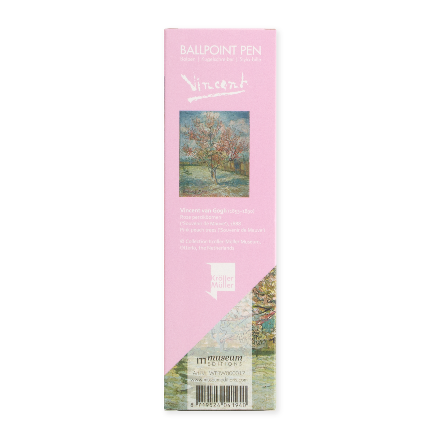 Ballpen in box, refillable, Van Gogh, Peach Blossom