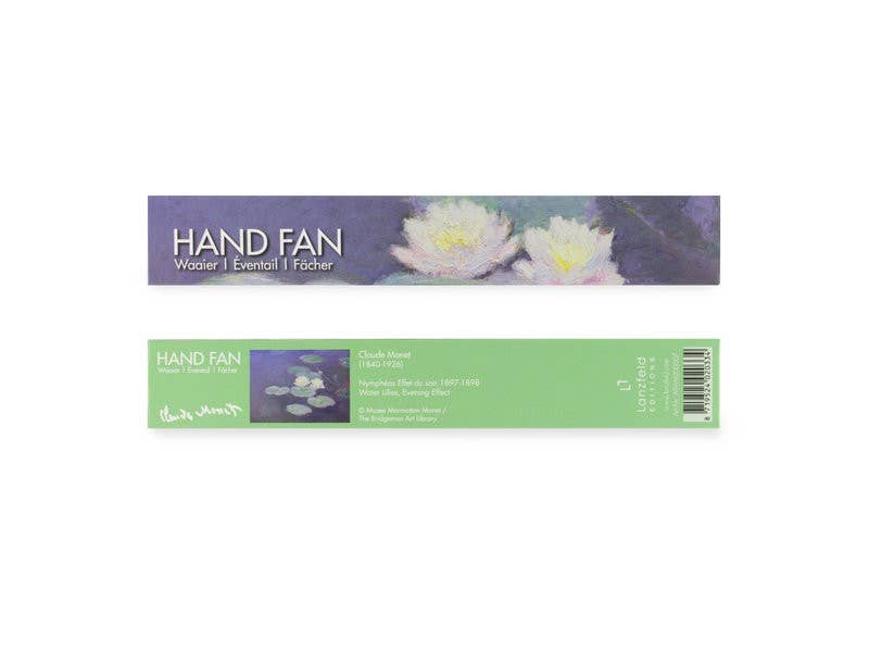 Nymphéas Evening Light by Monet, Bamboo Hand Fan