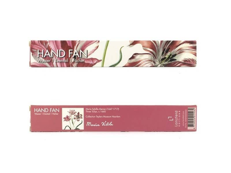 Three Tulips by Merian, Bamboo Hand fan