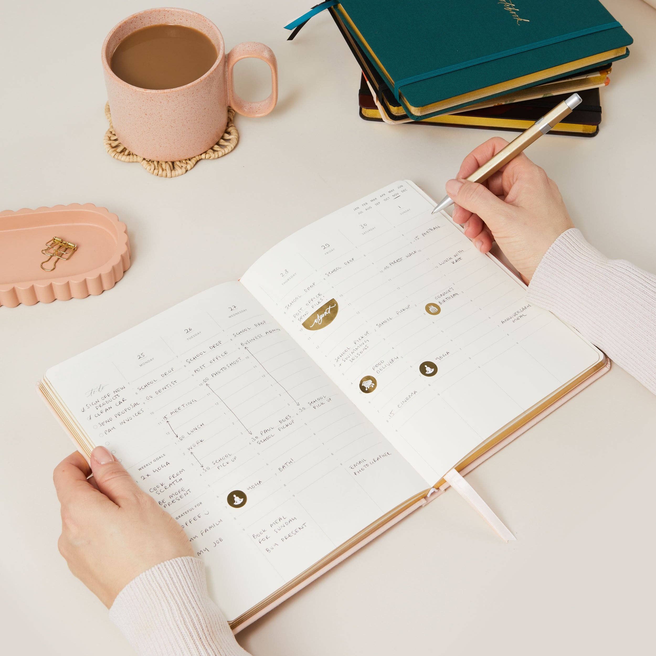Undated Weekly Planner - Blush (Cloth) - diary gift for her