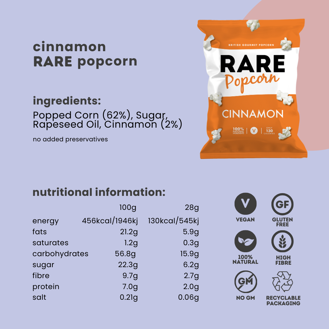 RARE Cinnamon Popcorn (Vegan, Natural)