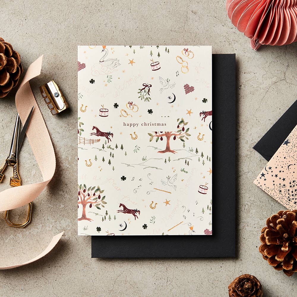 L&L 12 Days Ivory Christmas Card