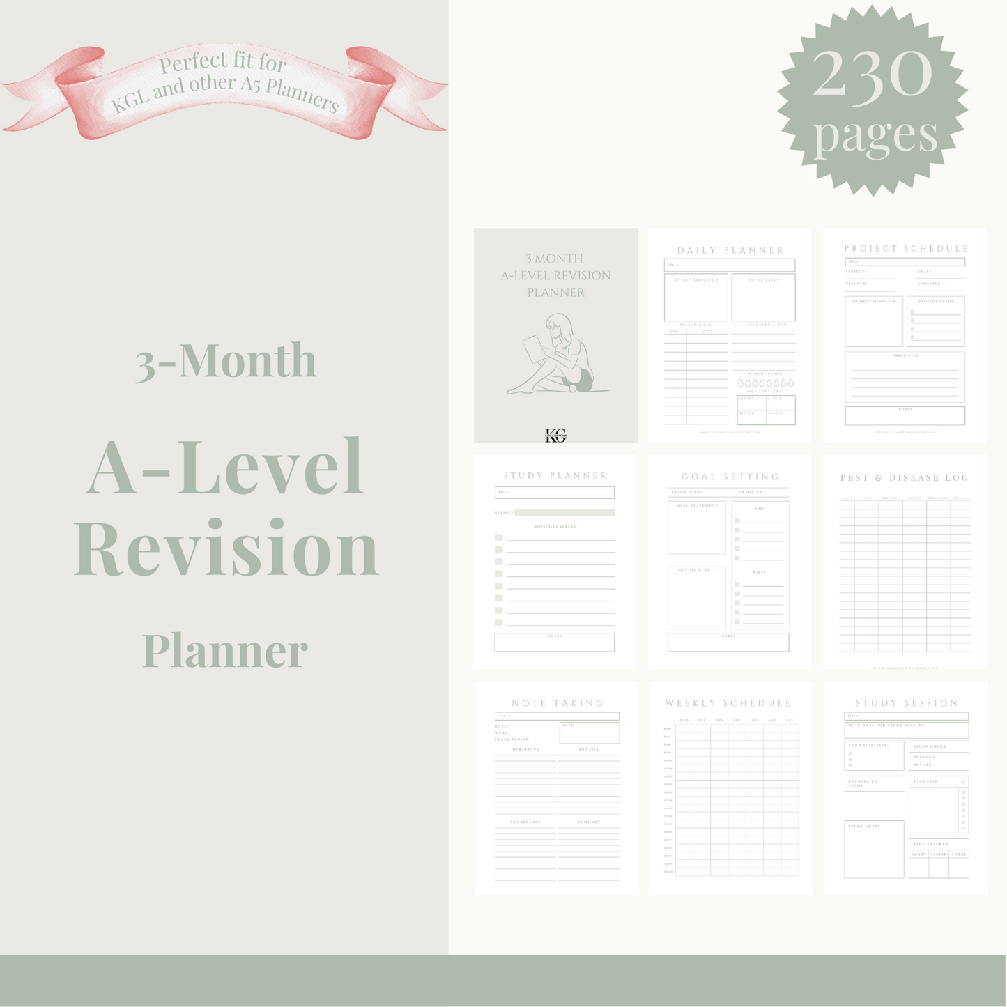 3 Month A-Level Revision Planner Insert