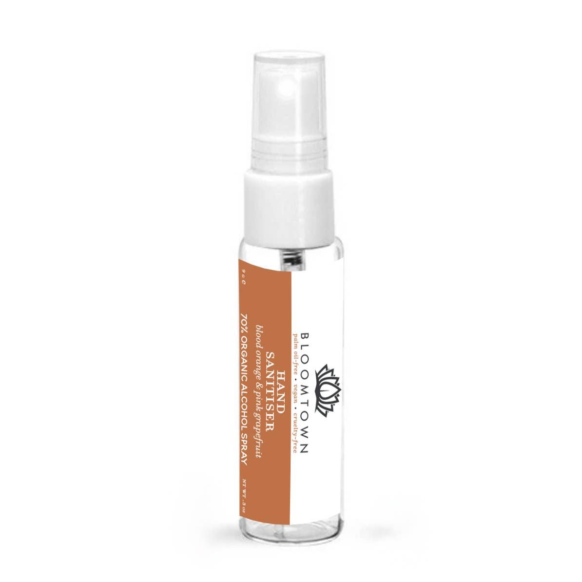 Bloomtown 70% Alcohol Organic Hand Sanitiser Spray - Blood Orange & Pink Grapefruit - Natural & Organic