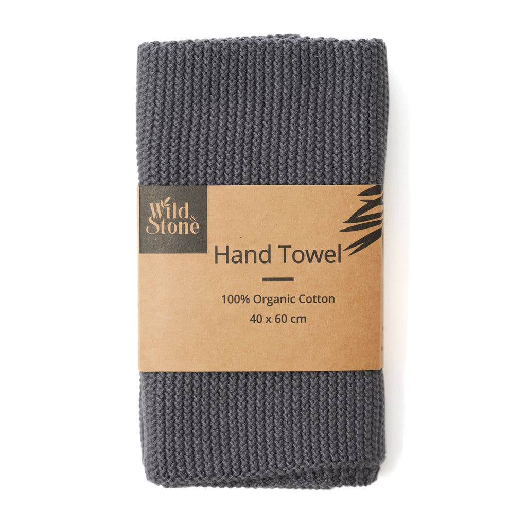 Hand Towels - 100% Organic Cotton - Slate Grey