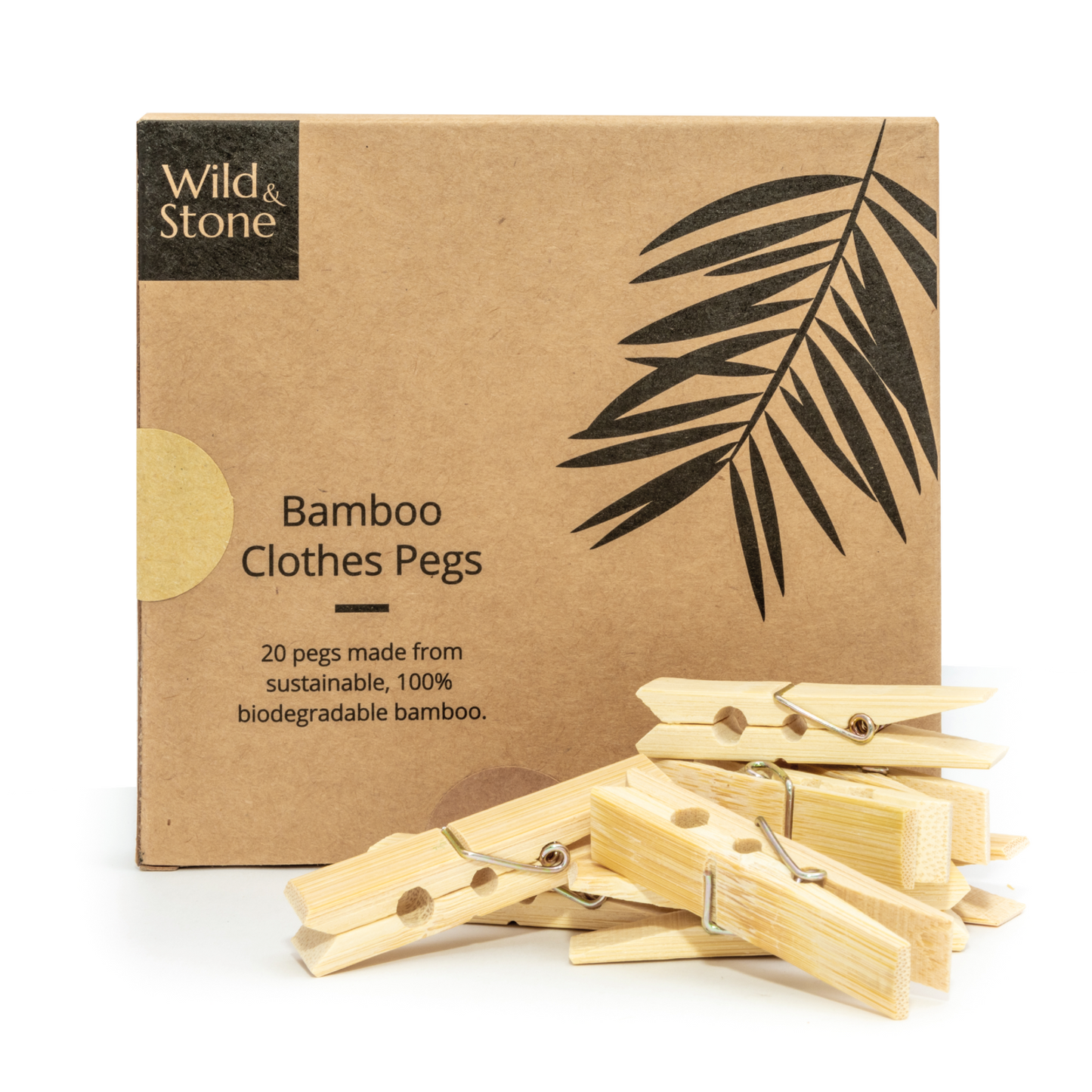 Bamboo Laundry Pegs - Biodegradable & Vegan - 20 Pack