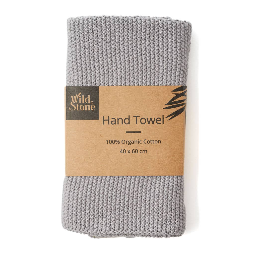 Hand Towels - 100% Organic Cotton - Dove Grey