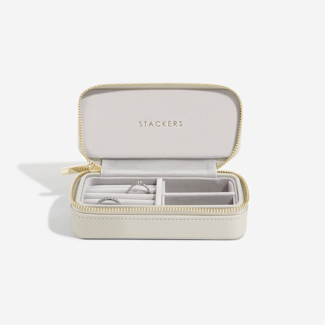 Oatmeal Medium Zipped Travel Jewellery Box