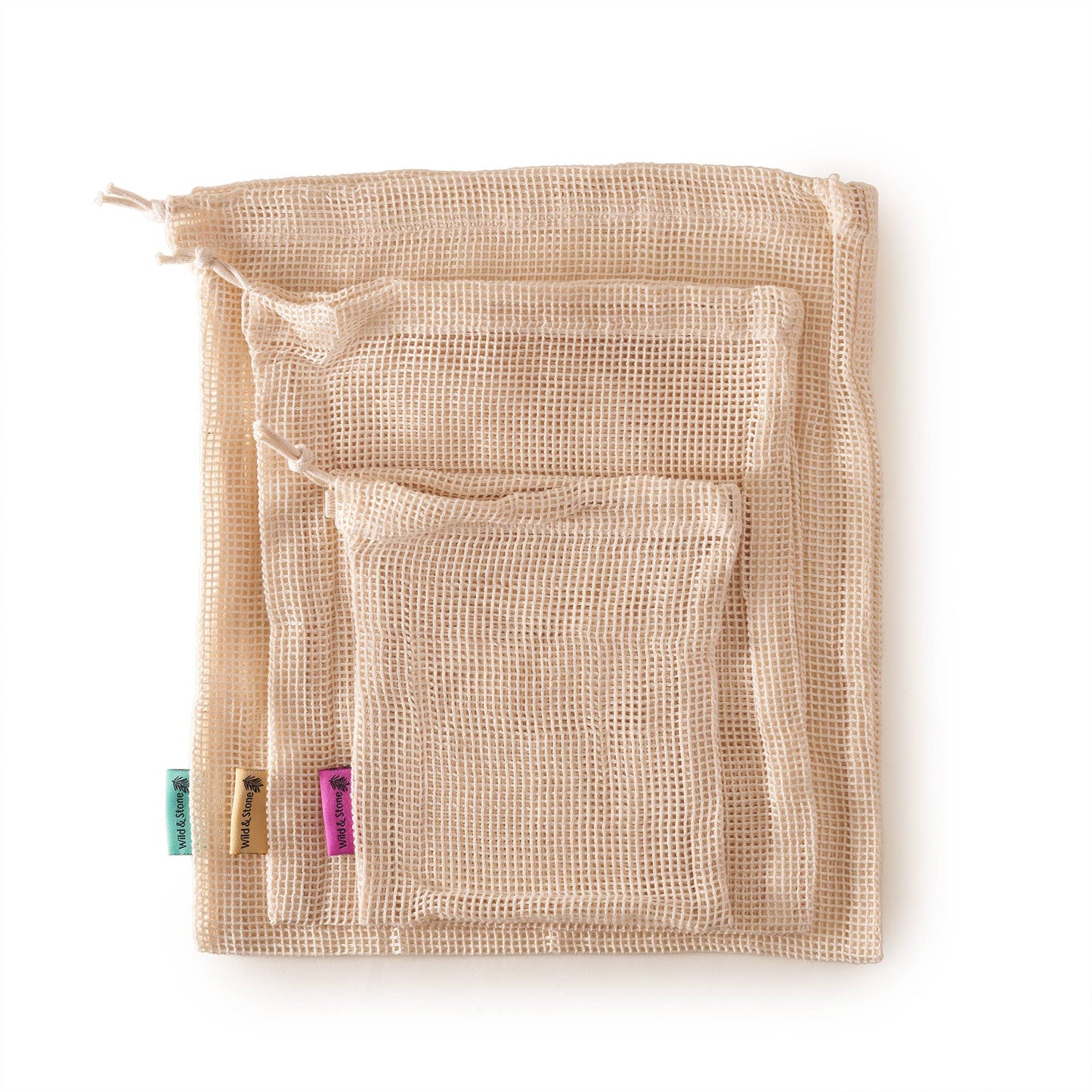 Organic Cotton Reusable Mesh Produce Bags