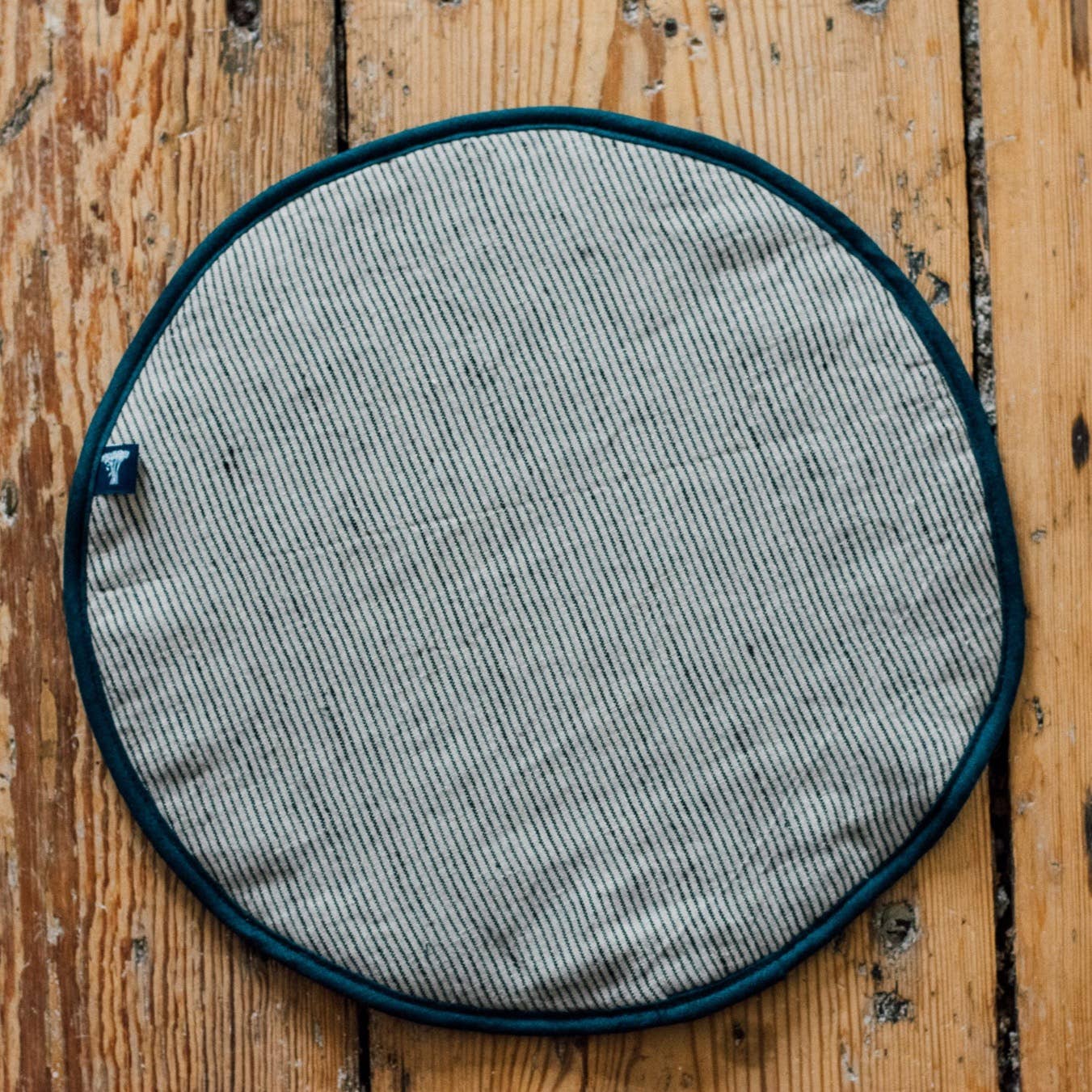Striped Linen Aga Pad Chef's Pad With Dark Blue/Natural