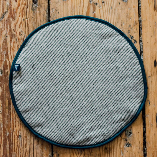 Striped Linen Aga Pad Chef's Pad With Dark Blue/Natural