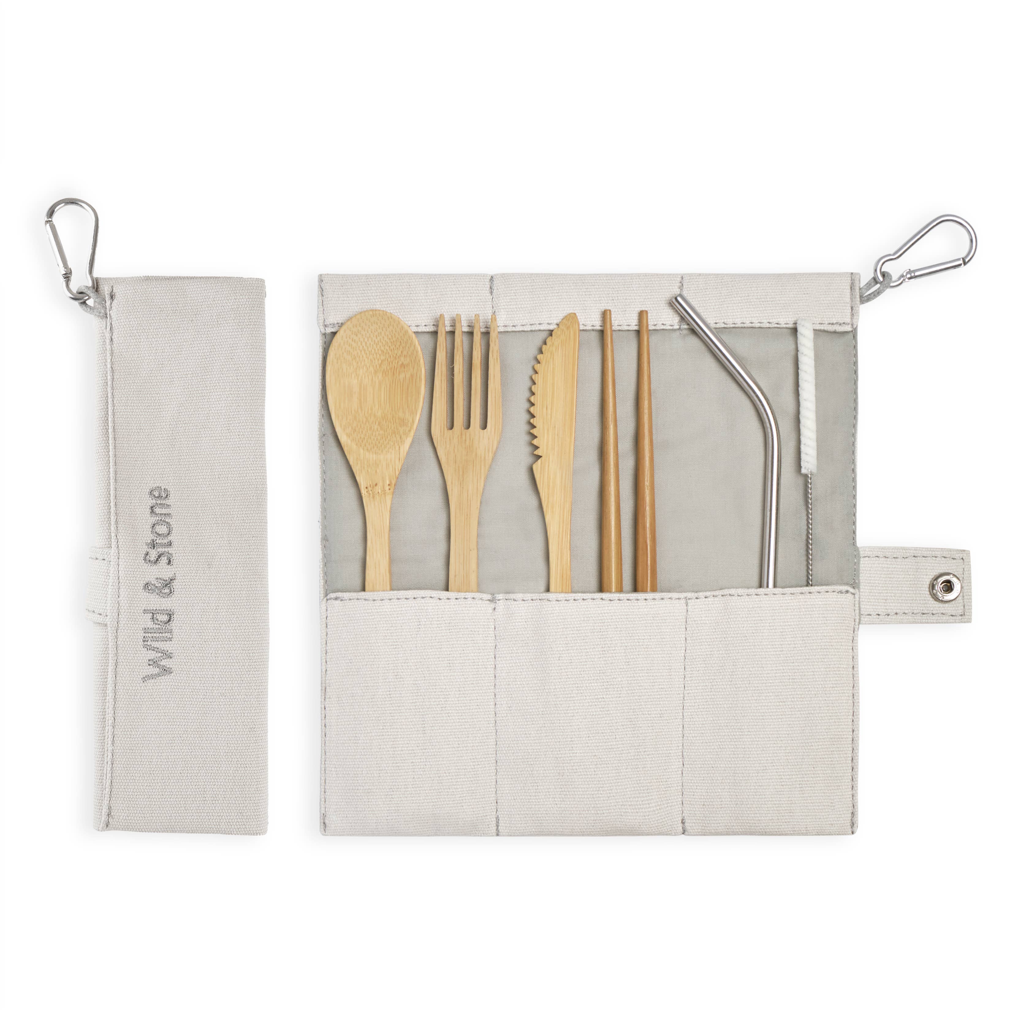 Reusable Bamboo Picnic Cutlery Set - 8 Piece