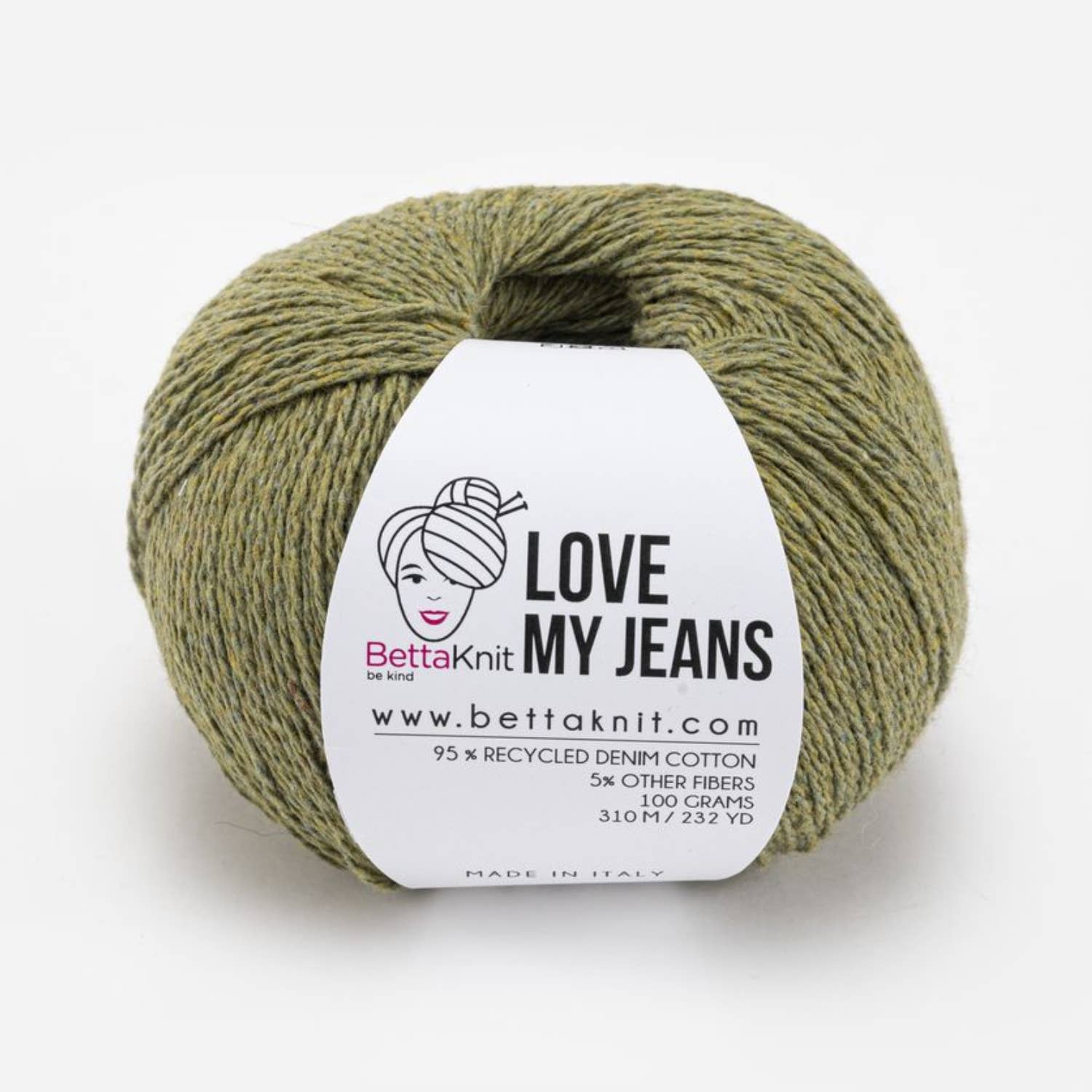 Love My Jeans, yarn obtained from the recycling of old jeans: Ecru