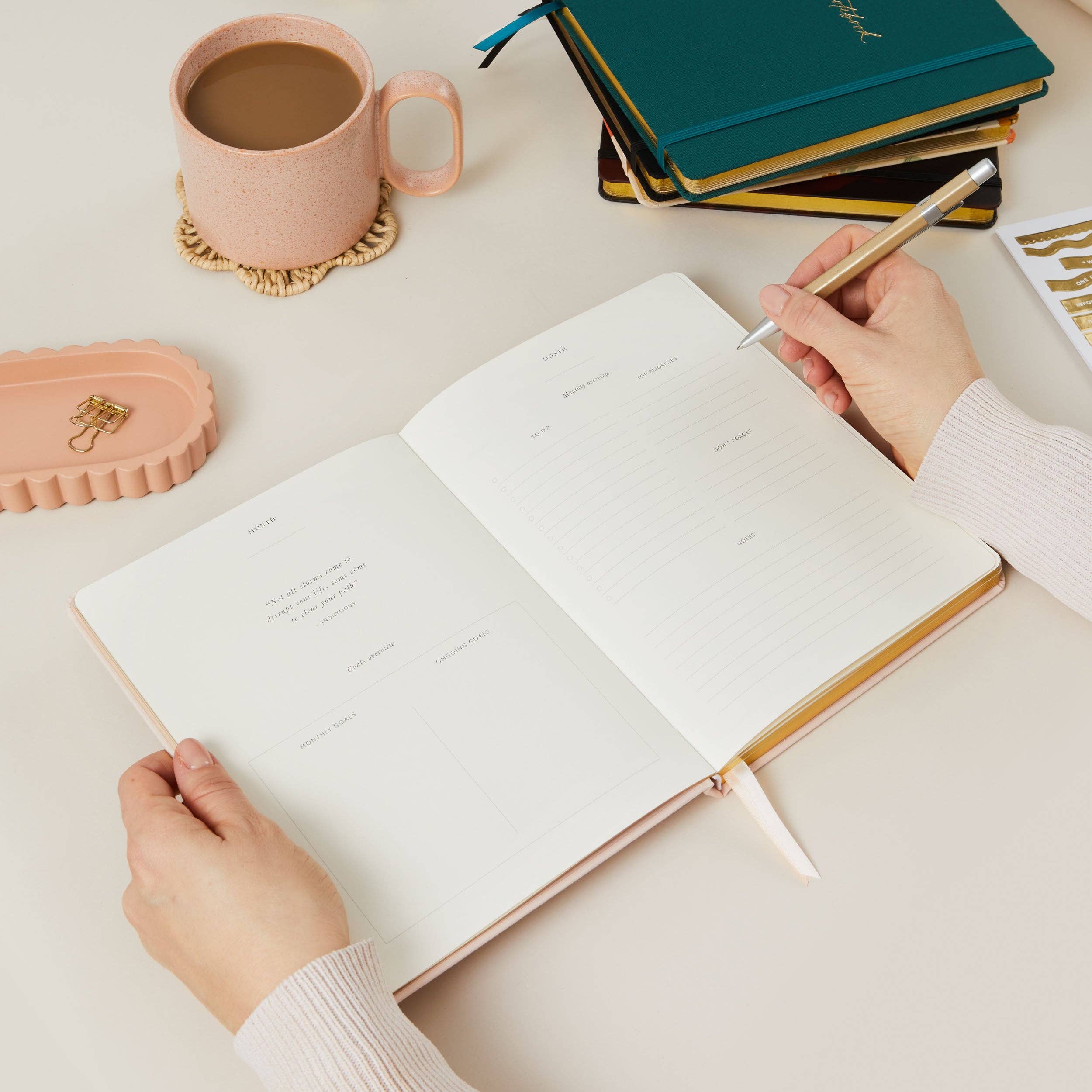 Undated Weekly Planner - Blush (Cloth) - diary gift for her
