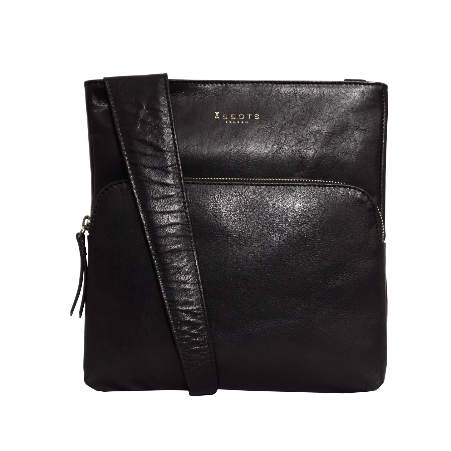 'CANARY' Black Vintage Leather Crossbody bag