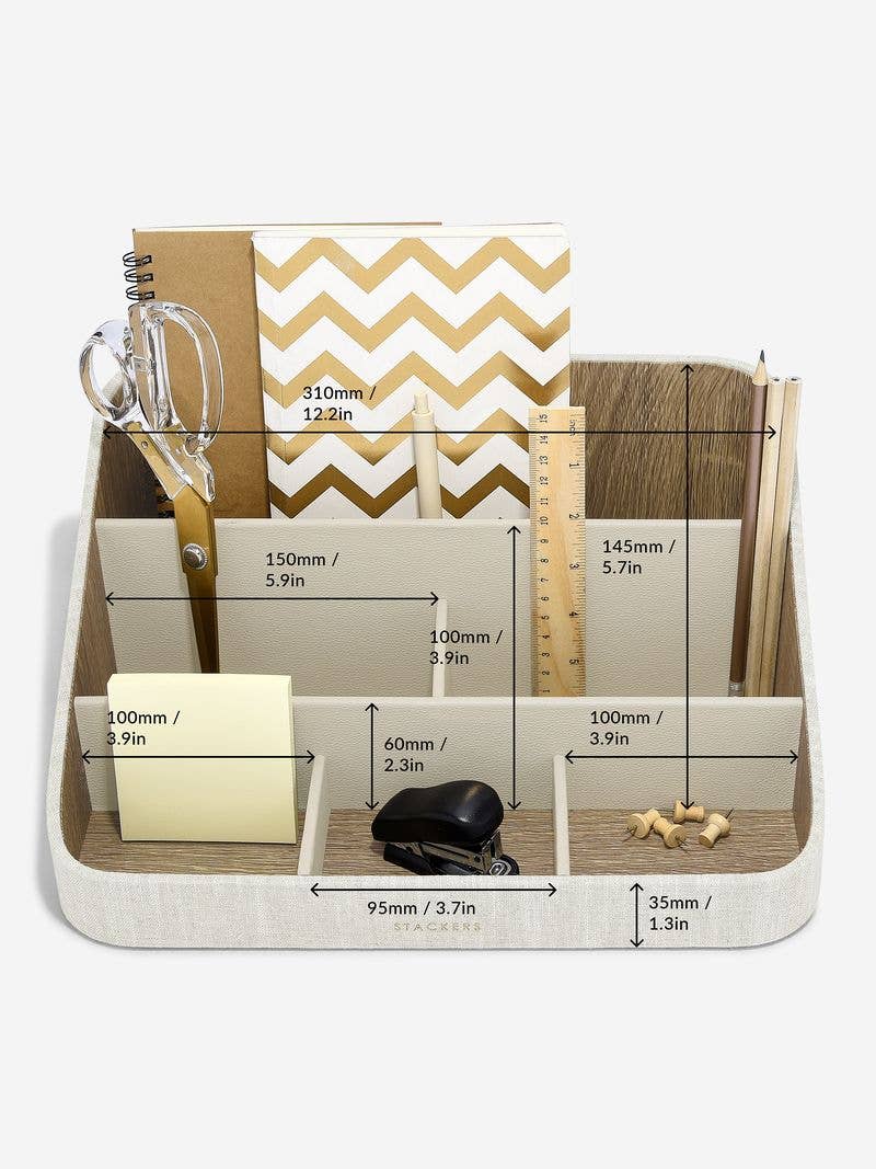 Desk Organiser Set - Oatmeal & Linen
