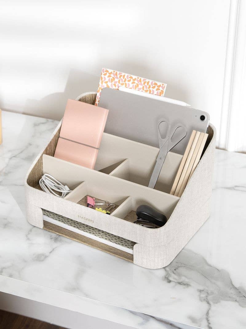 Desk Organiser Set - Oatmeal & Linen