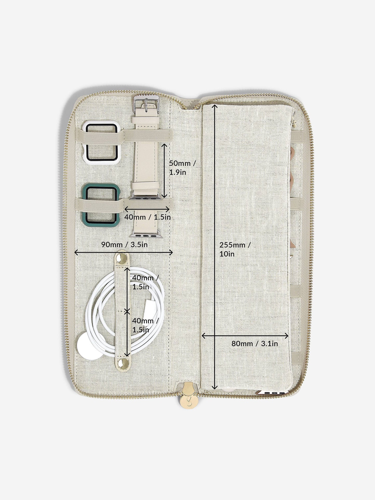 Oatmeal & Linen Watch Organiser