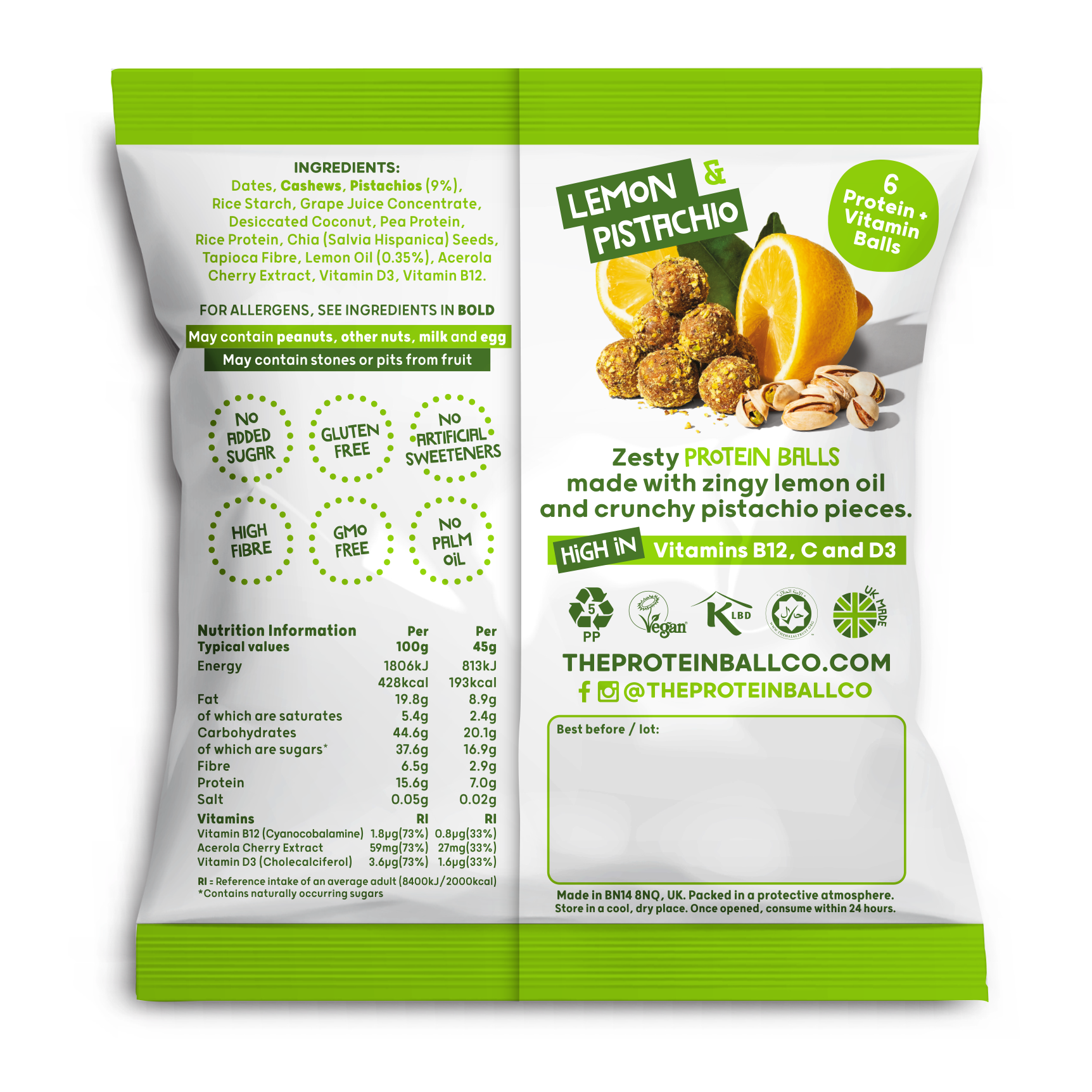 Lemon & Pistachio Protein Balls