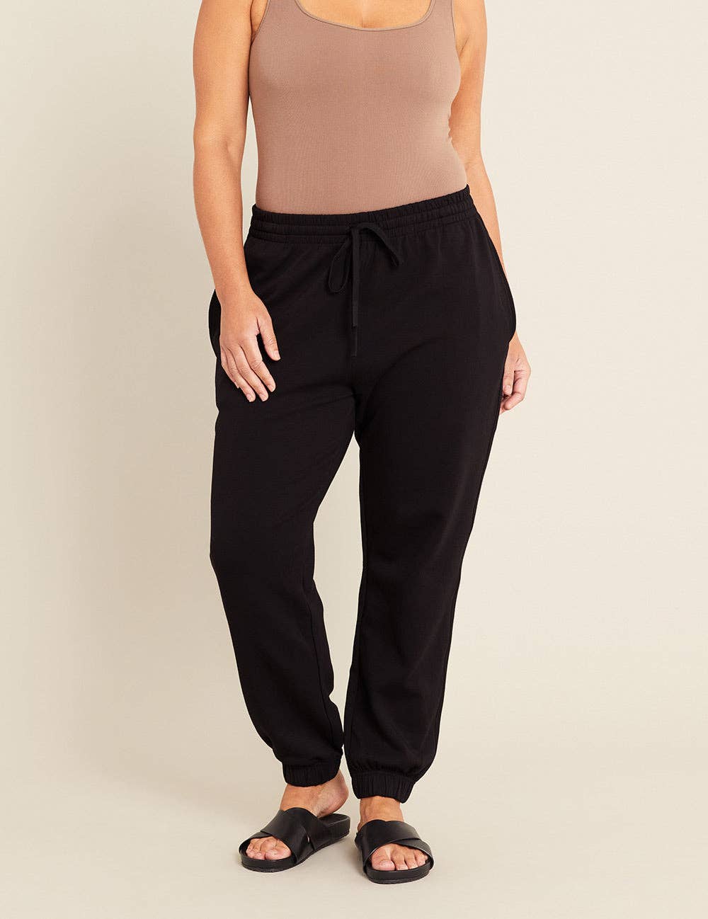 Cuffed Sweat Pants: Black