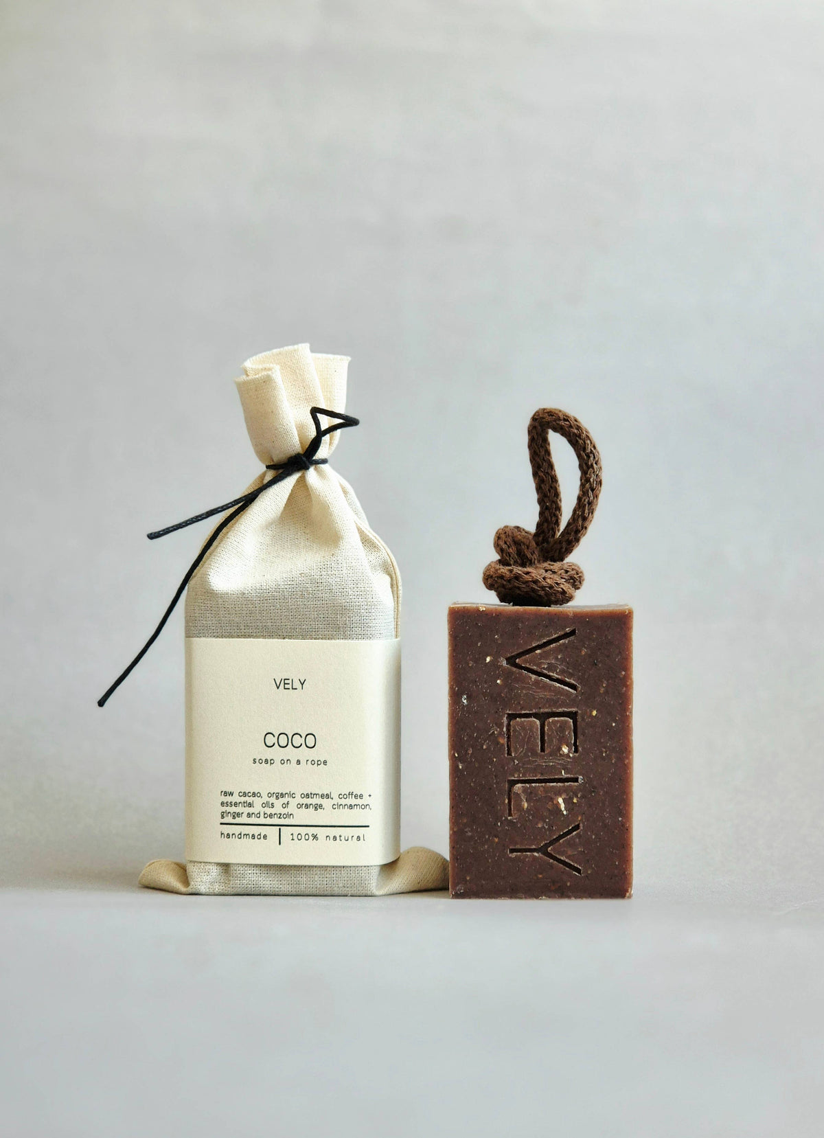 Natural Handmade Soap On A Rope "COCO"