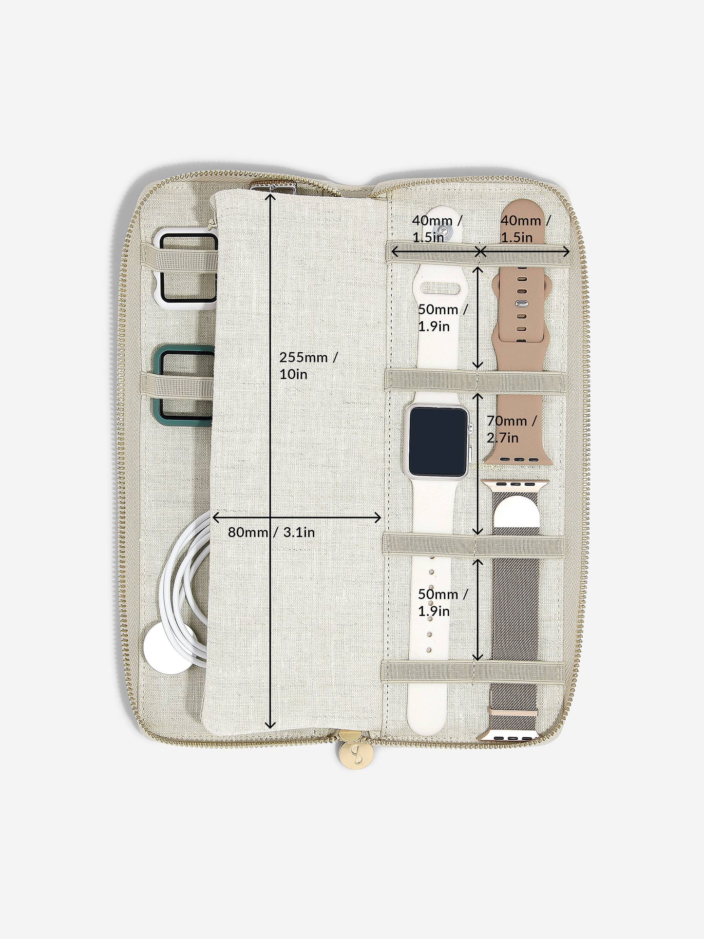 Oatmeal & Linen Watch Organiser