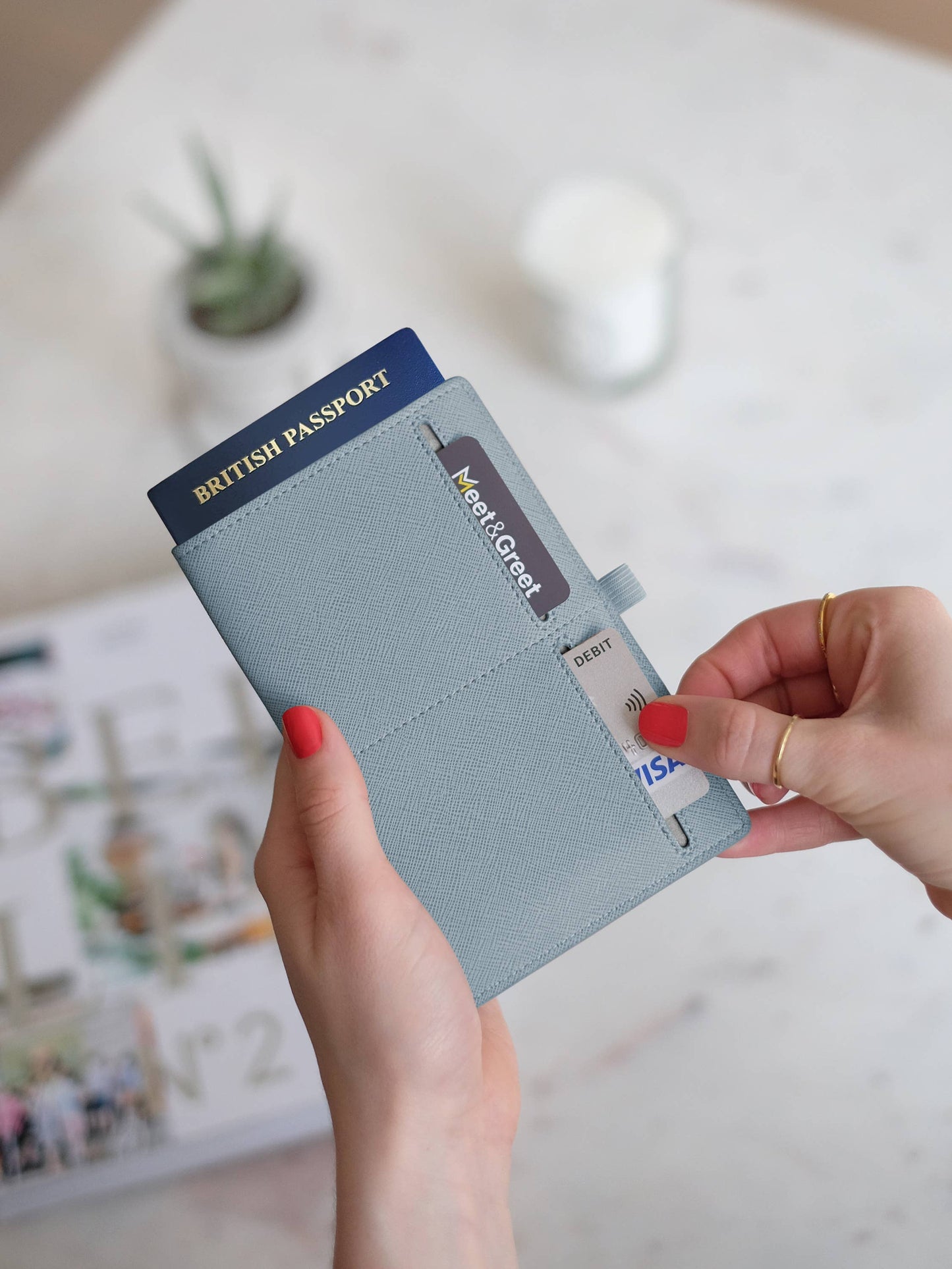 Dusky Blue Passport Sleeve