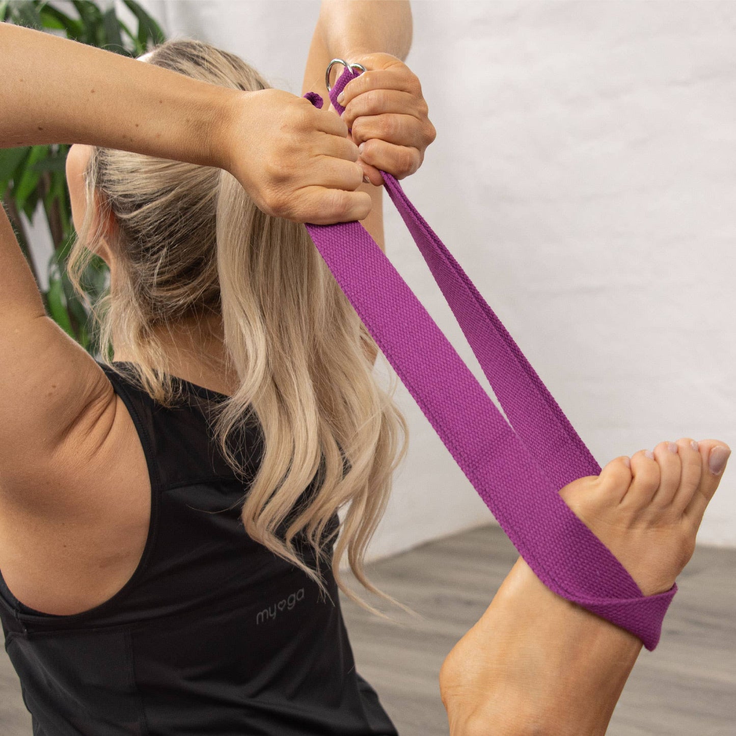 2 in 1 Yoga Belt & Slings: Plum