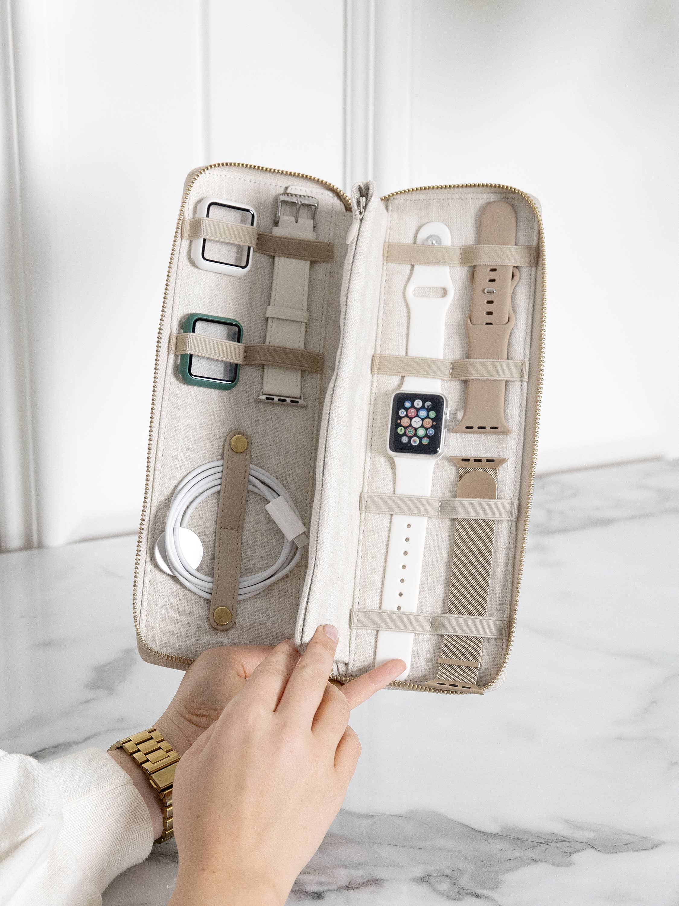 Oatmeal & Linen Watch Organiser