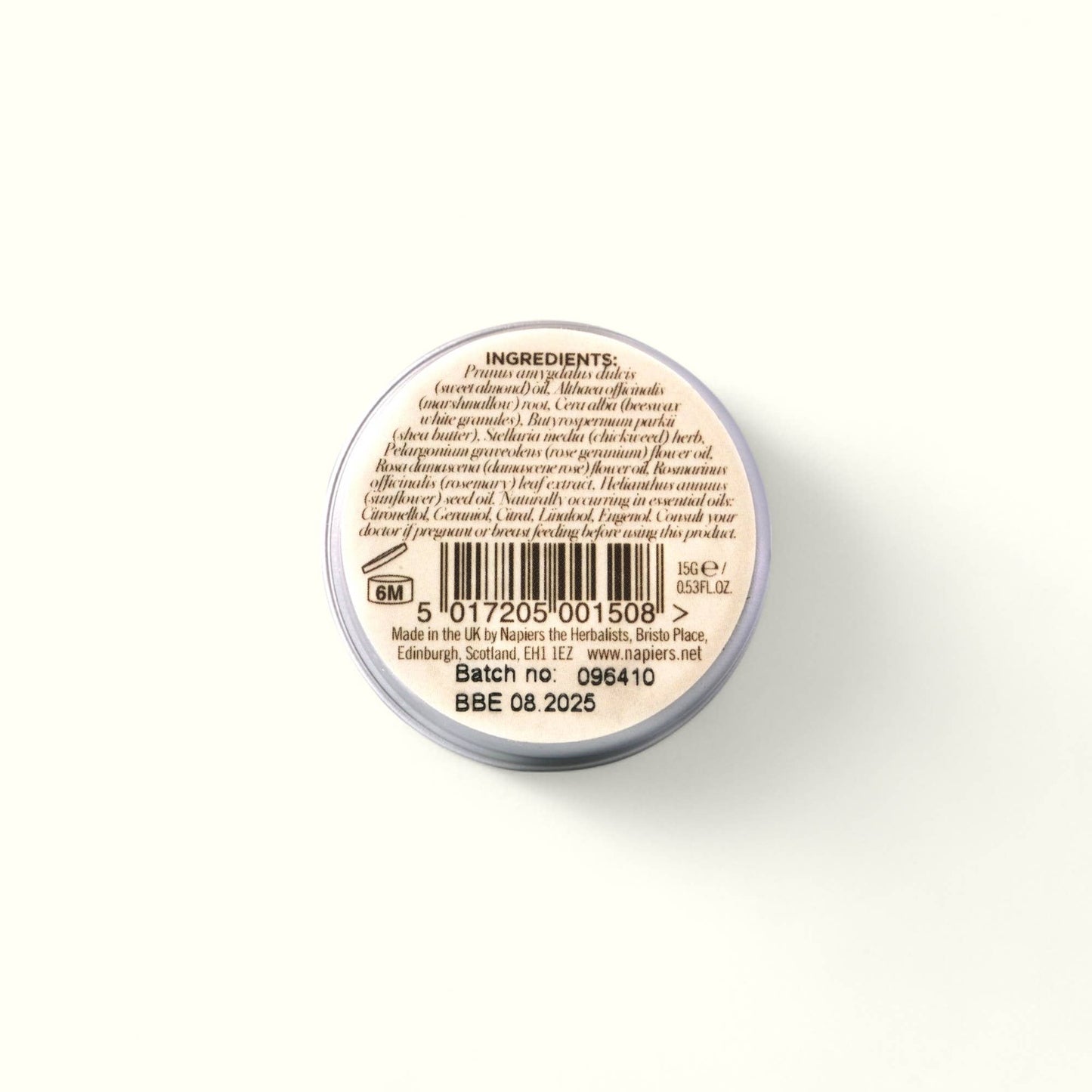 Napiers Rosy Rose Lip Balm: 15ml