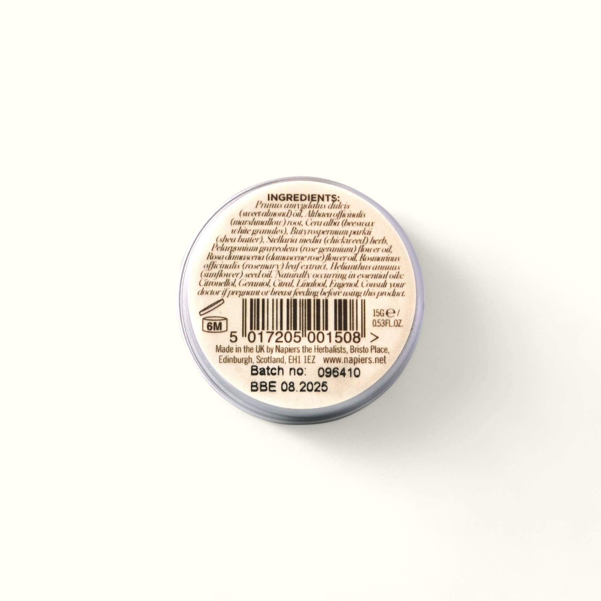 Napiers Rosy Rose Lip Balm: 15ml