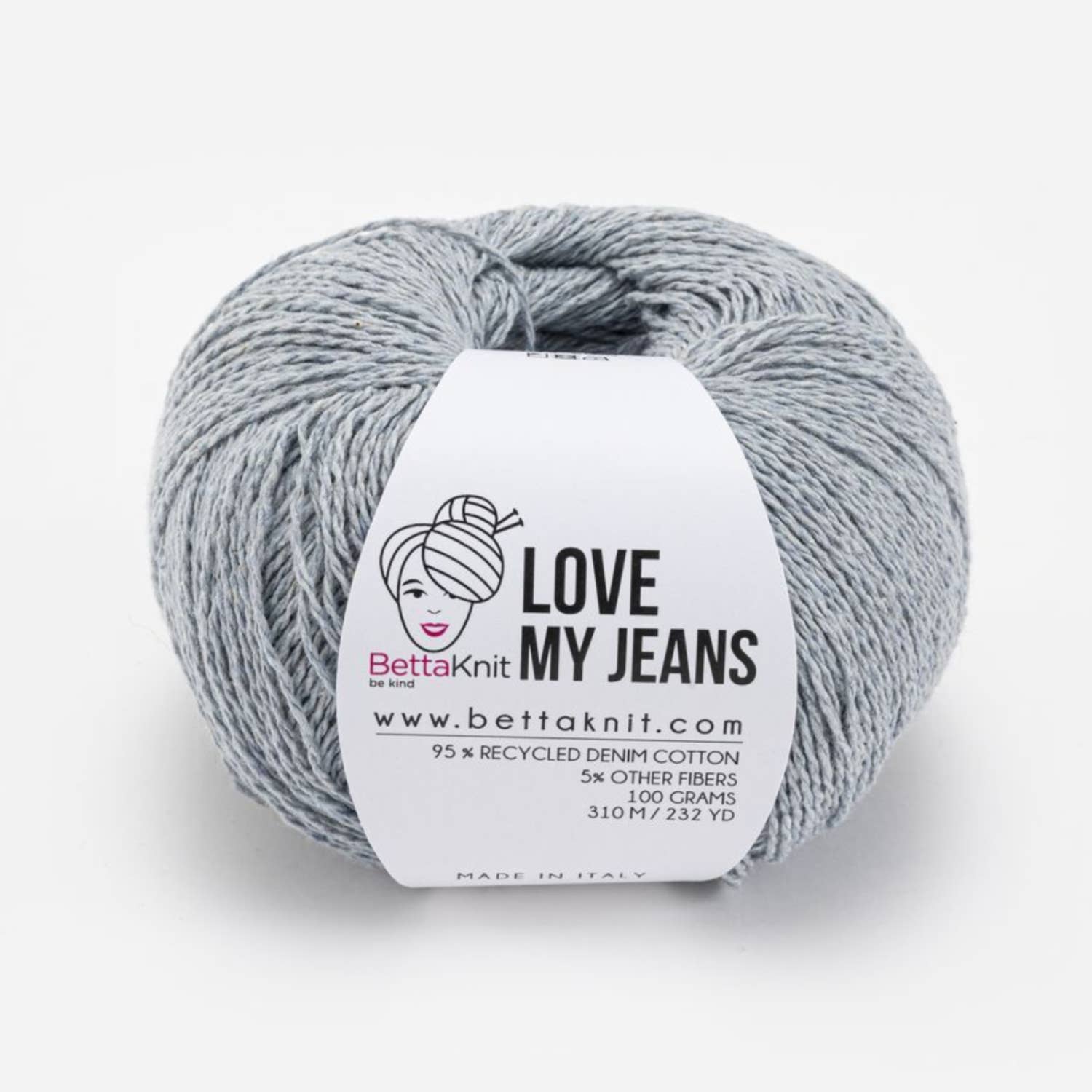 Love My Jeans, yarn obtained from the recycling of old jeans: Ecru