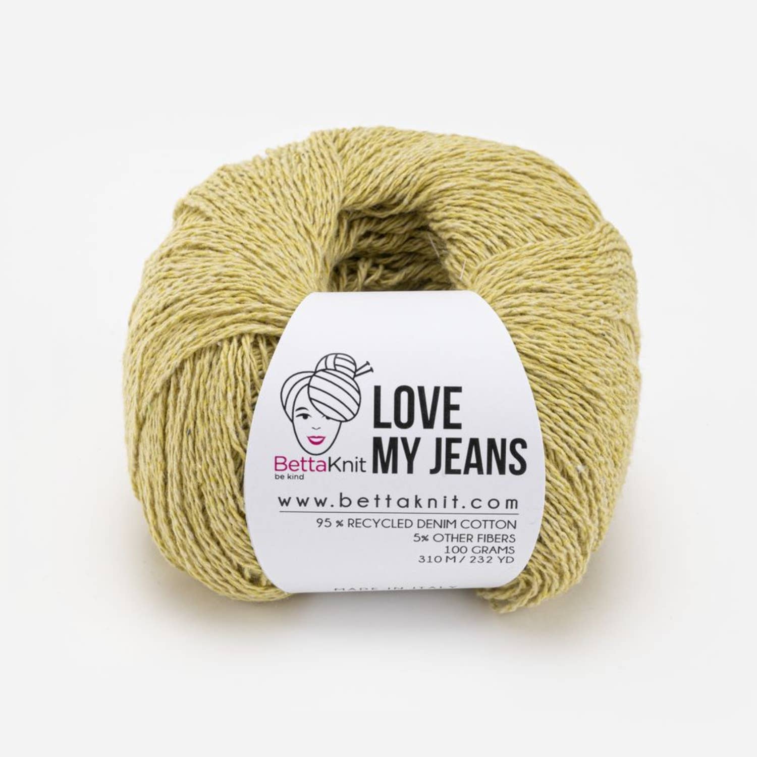 Love My Jeans, yarn obtained from the recycling of old jeans: Ecru