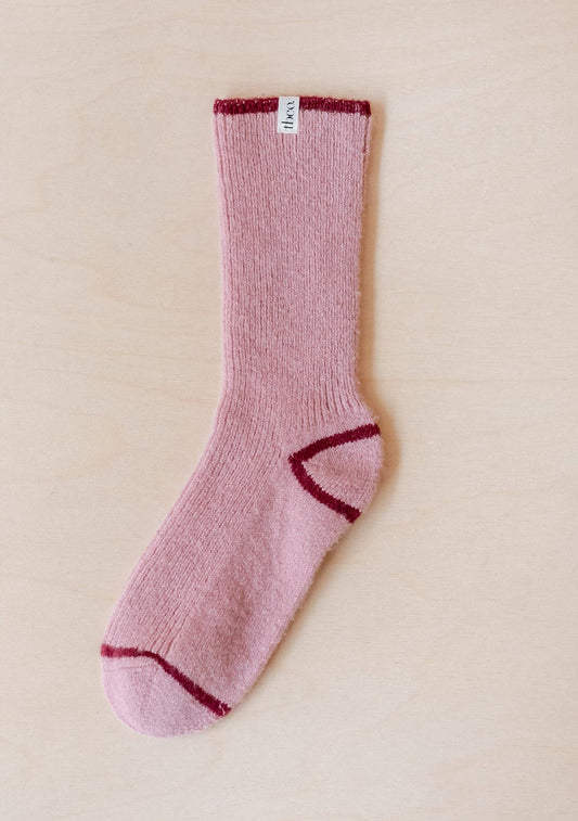 Cashmere & Merino Tipped Socks in Pink: Women's  Size UK 4-7