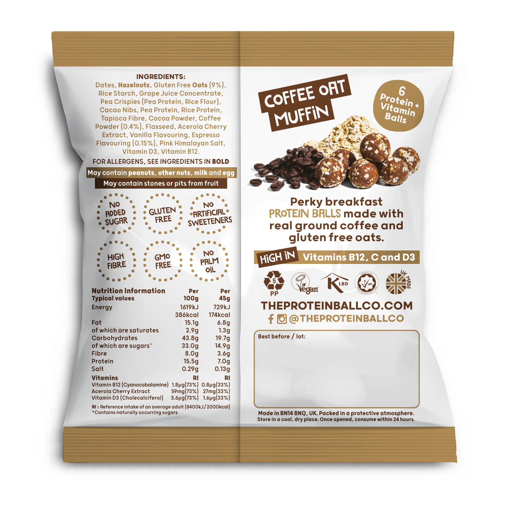 Coffee Oat Muffin Protein Balls - Breakfast on the go