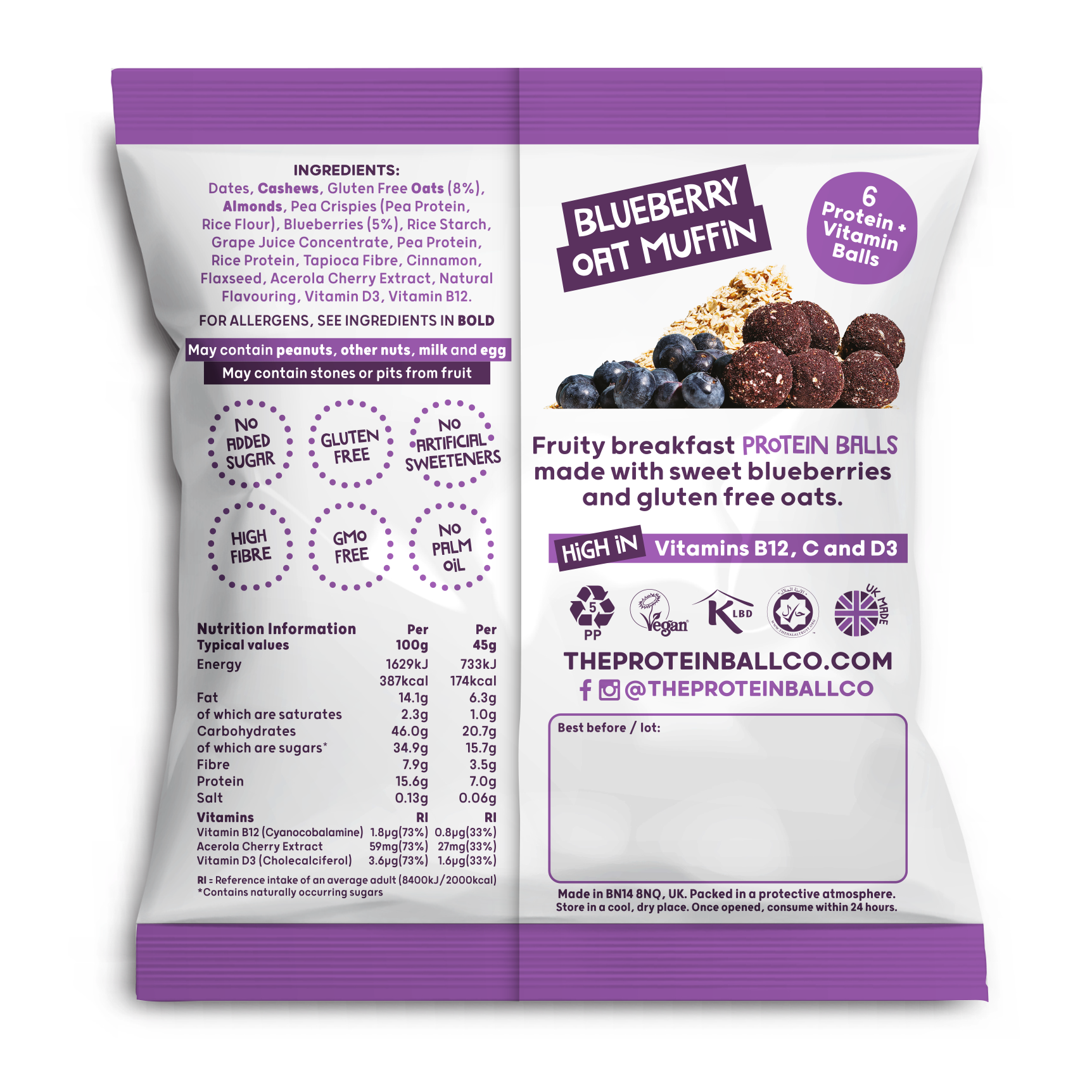 Blueberry Oat Muffin Protein Balls - Breakfast To-Go