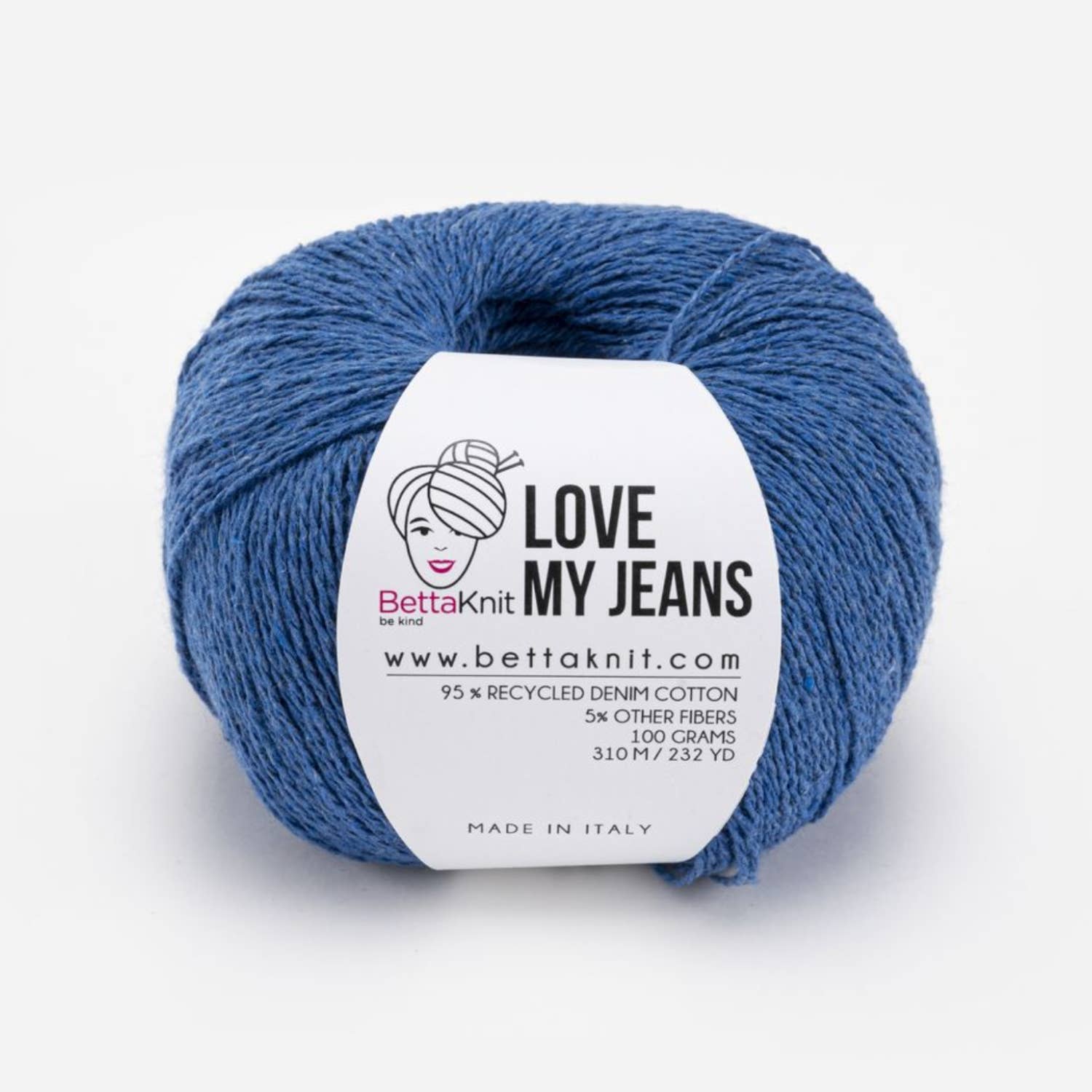 Love My Jeans, yarn obtained from the recycling of old jeans: Ecru