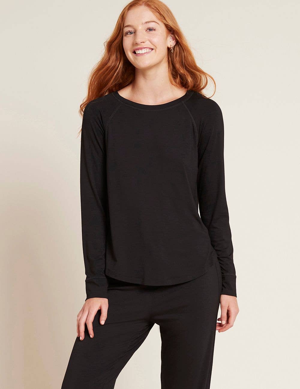 Goodnight Raglan Sleep Top in Black