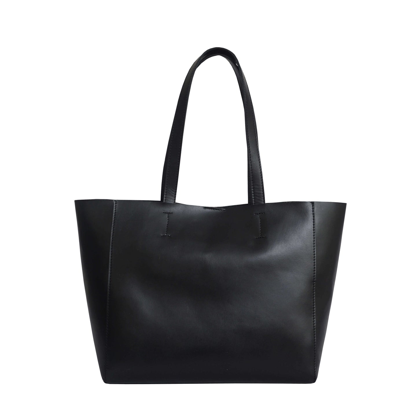 'ABINGDON' Black Real Leather lined Designer Tote Bag