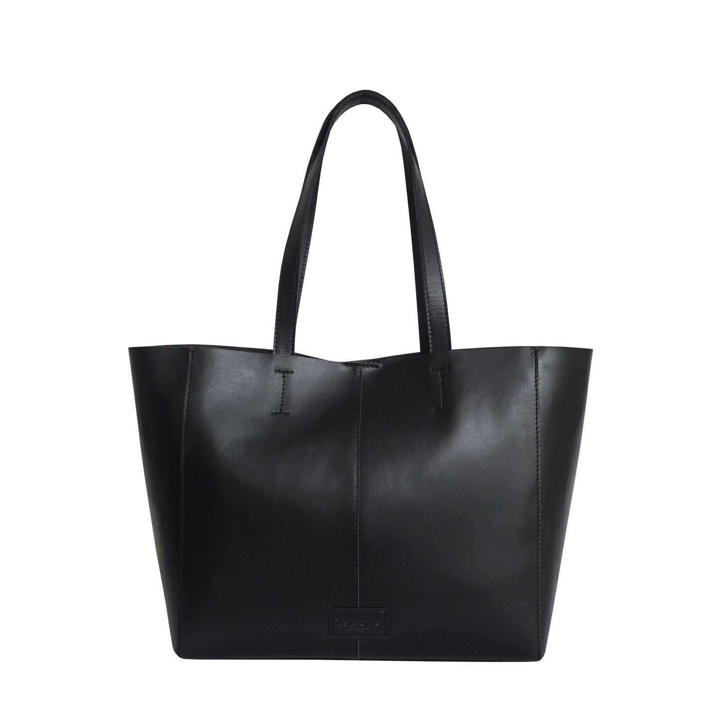 'ABINGDON' Black Real Leather lined Designer Tote Bag