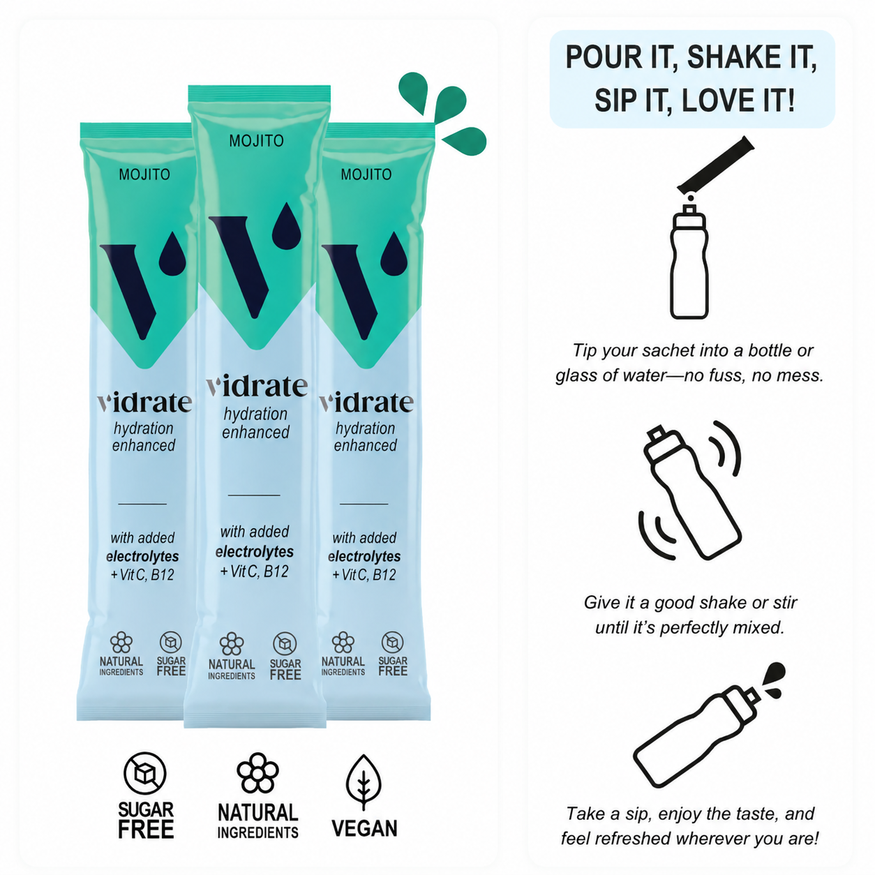 **NEW FLAVOUR** Mojito Vidrate Hydration Sachets