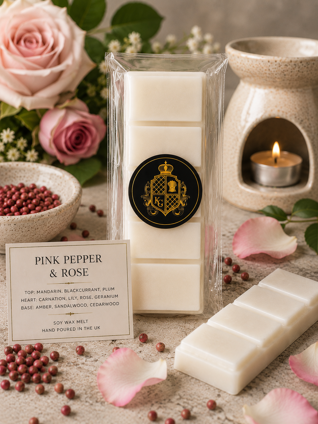 Wax Melts: Pink Pepper & Rose