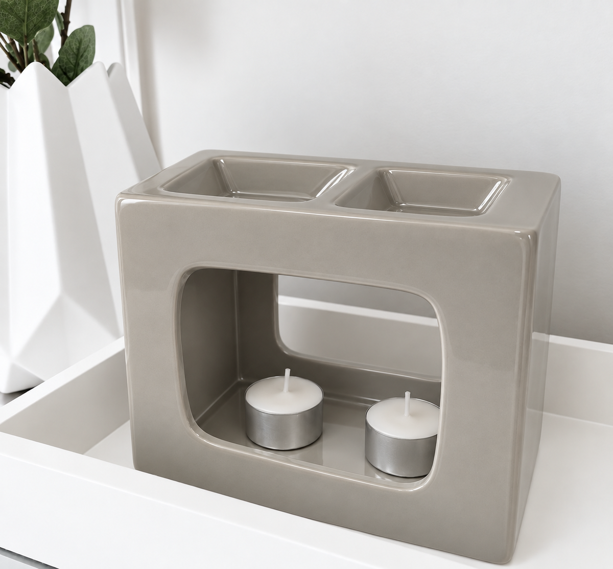 Talin Deluxe Ceramic Wax Warmer/Burner in Grey