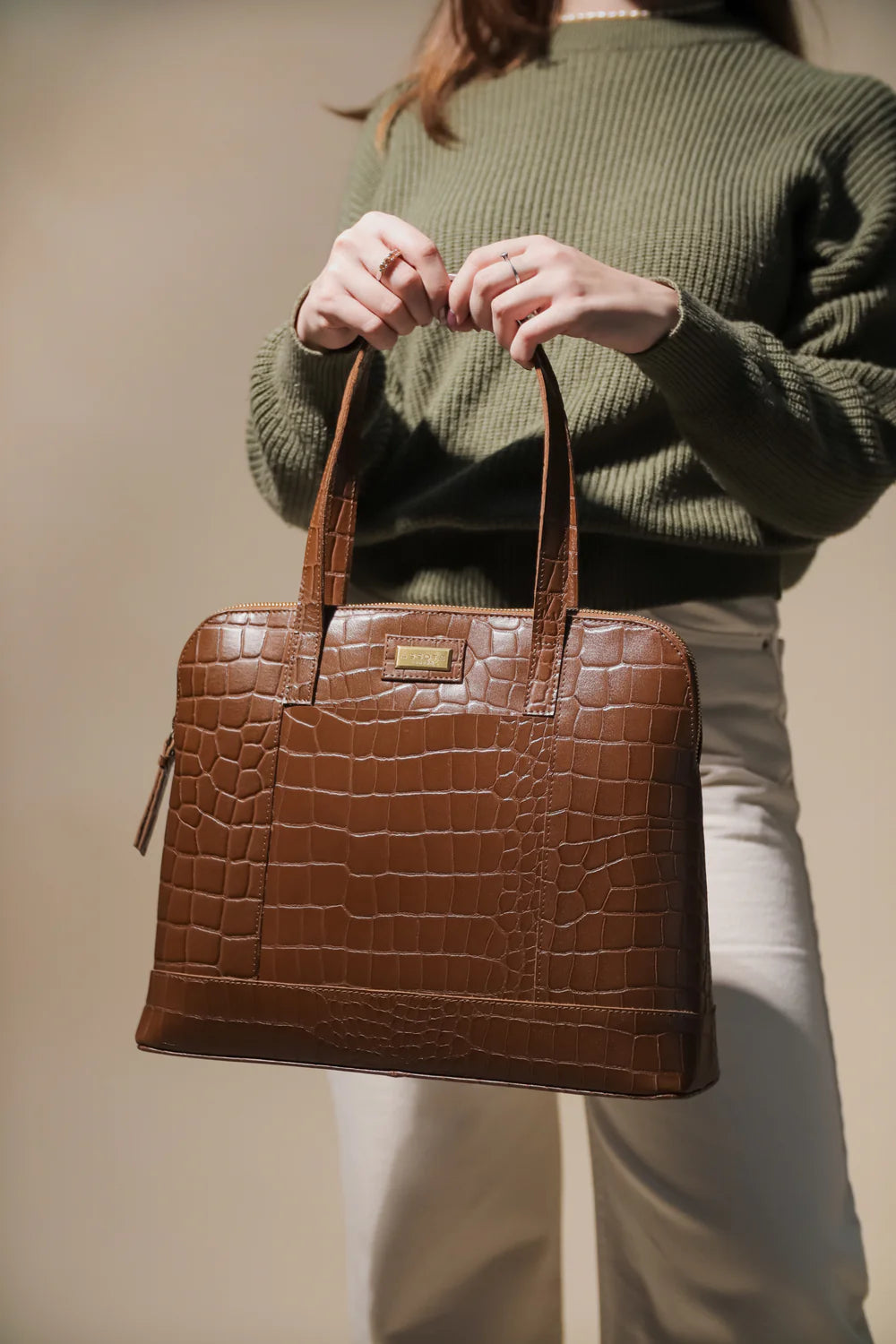 Eva Tan Crocodile Print Bag