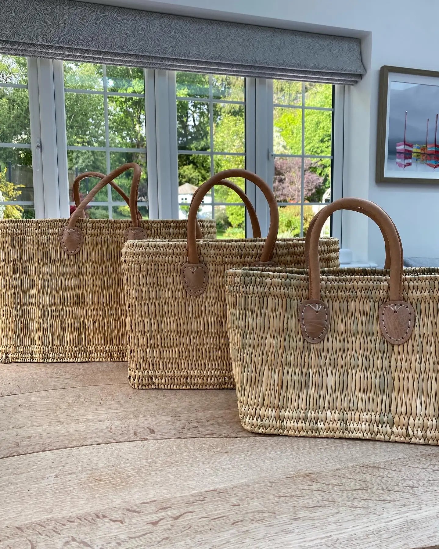 The Nicole Bag:  Reed Shopping Basket Bag - Large
