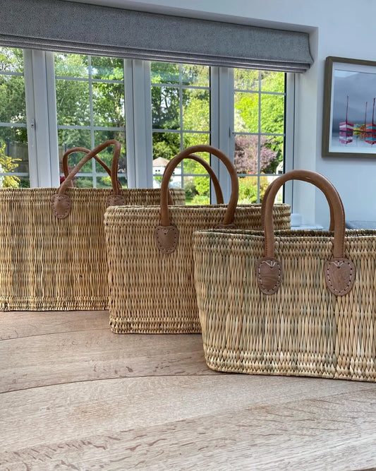 The Nicole Bag:  Reed Shopping Basket Bag - Set of 3