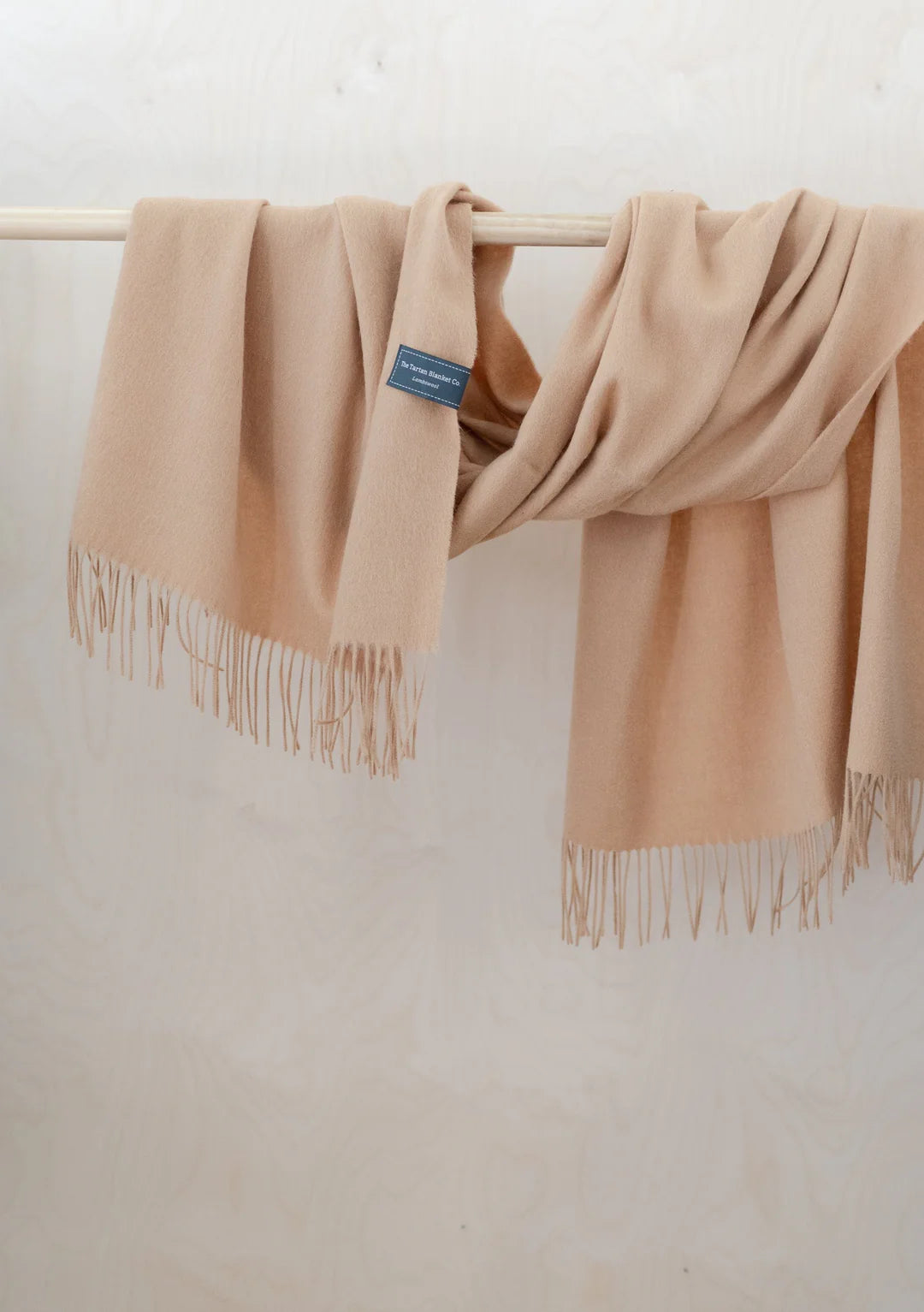 Lambswool Oversized Scarf in Camel