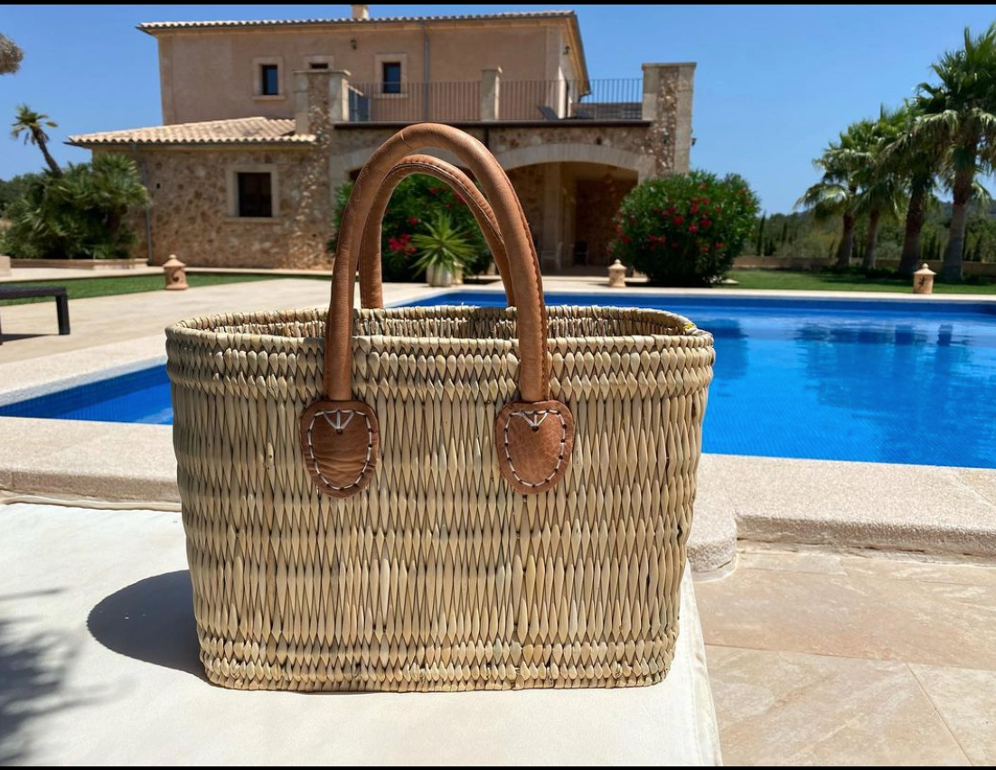 The Nicole Bag: Reed Shopping Basket Bag - Medium