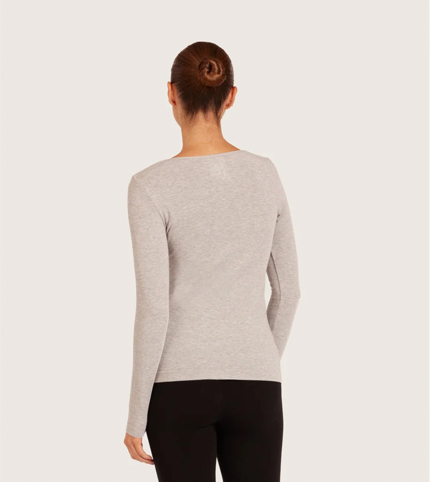 Long Sleeve Top Light Grey Marl